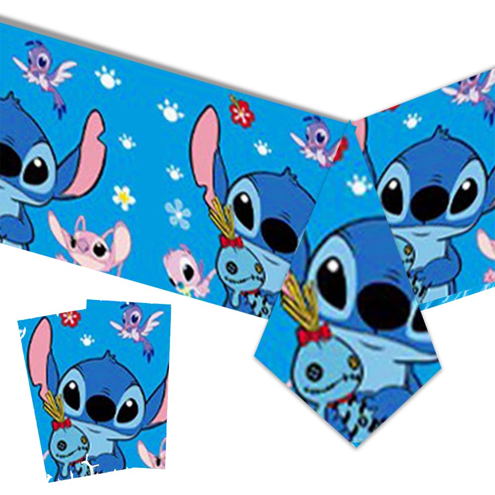 Photo 1 of 2PCS Stitch Party Supplies Tablecloth - Perfect for Stitch Themed Birthday Decorations