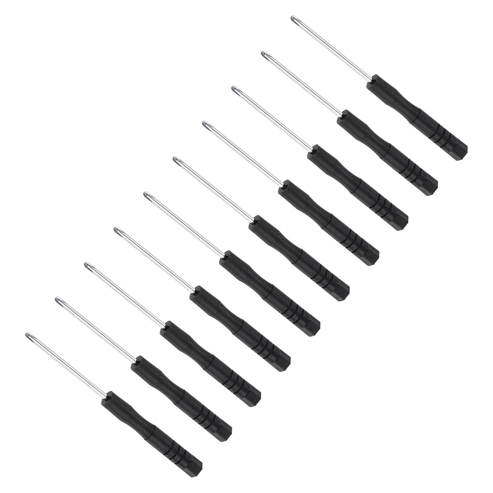 CoCud Tiny Phillips Screwdriver, 2mm Size 80mm Length, S2 Steel Cross Head Screw Driver with Non-Slip Handle - (Applications: for Eyeglasses Watches Electronics Computer), 10pieces