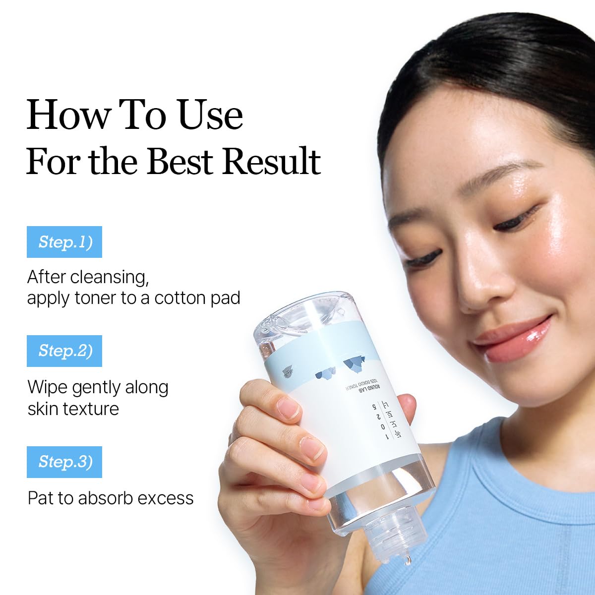 ROUND LAB 1025 Dokdo Toner 6.76 Fl Oz, Oil Control and Reduces Excess Sebum, Gentle Exfoliating Facial Toner, Deep Sea Water for Moisturization, Soft Finish Without Stickiness, Korean Skin Care