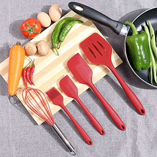 Silicone Spatulas Sets for Nonstick Cookware,5 Pieces Heat Resistant