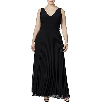 Xscape Womens Plus Size Long Pleated Chiffon Gown South Korea | Ubuy