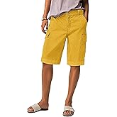 Flamingals Women's Cargo Flap Pocket Straight Leg High Waist Shorts