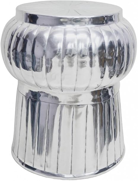 Homescapes 3 In 1 Elegant Designer Solid Metal Silver Footstool Seat Or Side Table Moroccan 43 Cm High Modern Home Decor Accessory Amazon Co Uk Kitchen Home