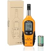 Preciva Digital Psychrometer Thermo-Hygrometer, LCD Mini Temperature and Humidity Meter with Dew Point and Wet Bulb Temperature Hygrometer for Industry, Agriculture, Meteorology (9V Battery Included)