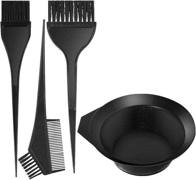 New 4Pcs Hair Coloring Dyeing Set Mixing Bowl Hair Dye Brushes Comb