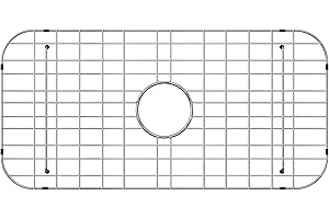 SETTLEDOWN Sink Protector Grid, Centered Drain with Corner Radius,Stainless Steel Material (24.1"Wx12.6"D x 1"H)