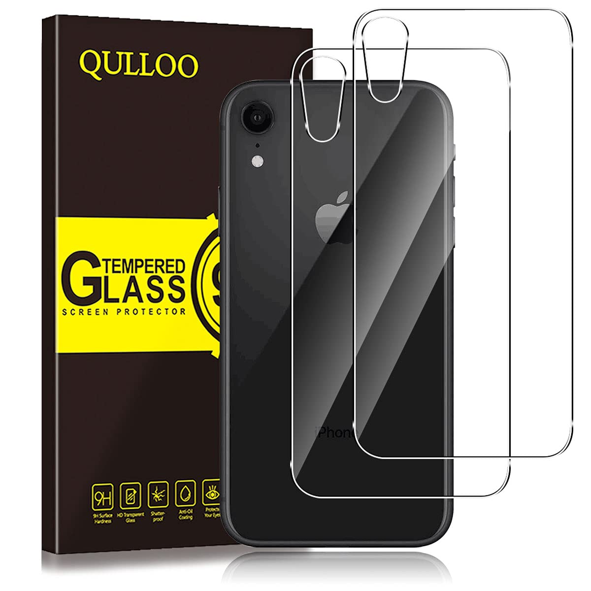 QULLOO Matte Back Hydrogel Protector for iPhone Xr 2018, 2 Pack Matt Rear Screen Protector Soft TPU Film Protective, Anti-Scratch Clear HD, Fingerprint-Resistant