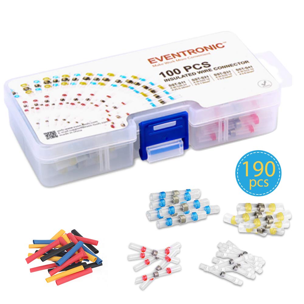 Vastar 110pcs Heat Shrink Solder Seal Wire Connector,Terminals