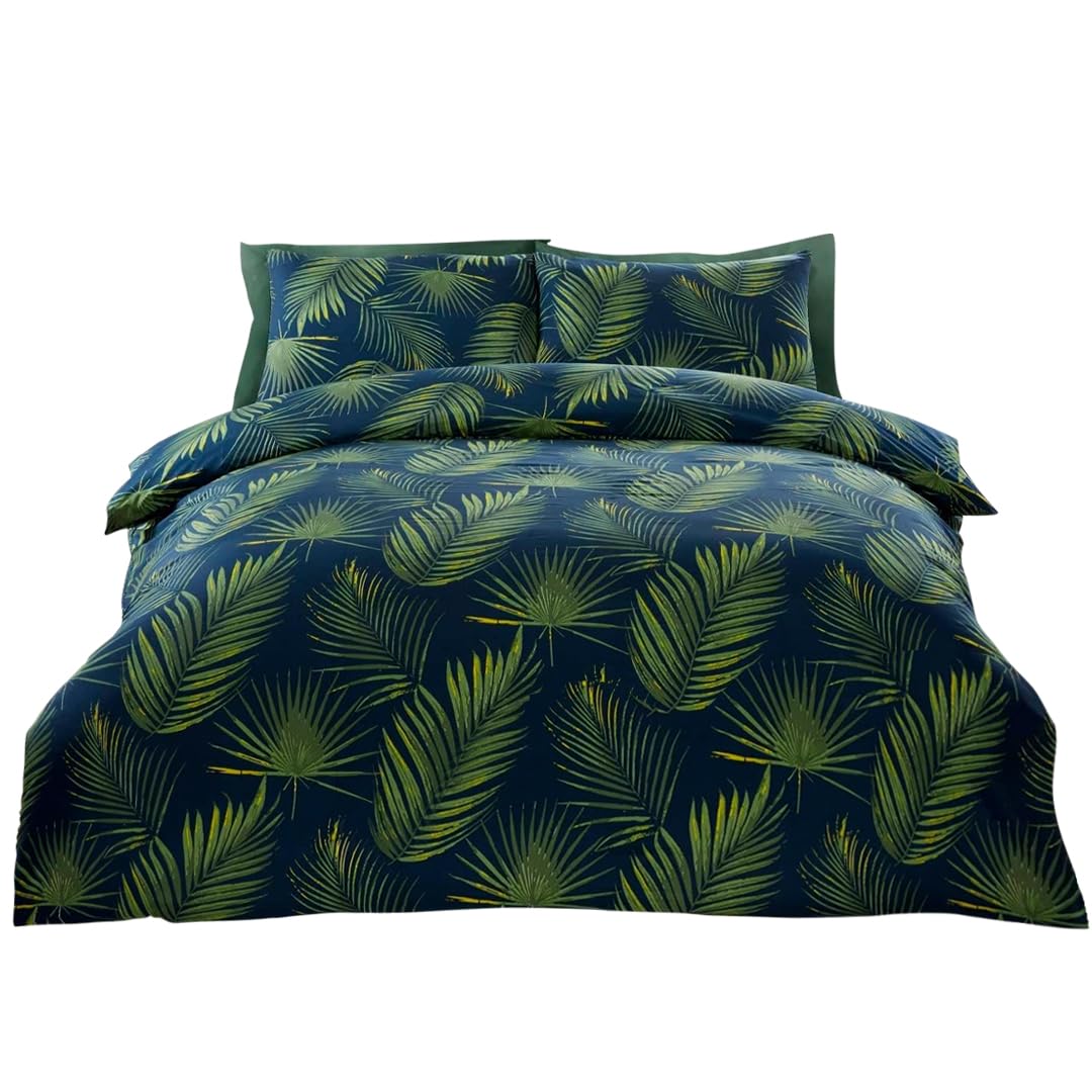 Rapport Home Palma Tropical Green Single Duvet Cover Set - 180TC Microfibre Bedding & 1 Pillowcase - Soft, Easy Care & Oeko-Tex Certified 135x200 cm — image 1