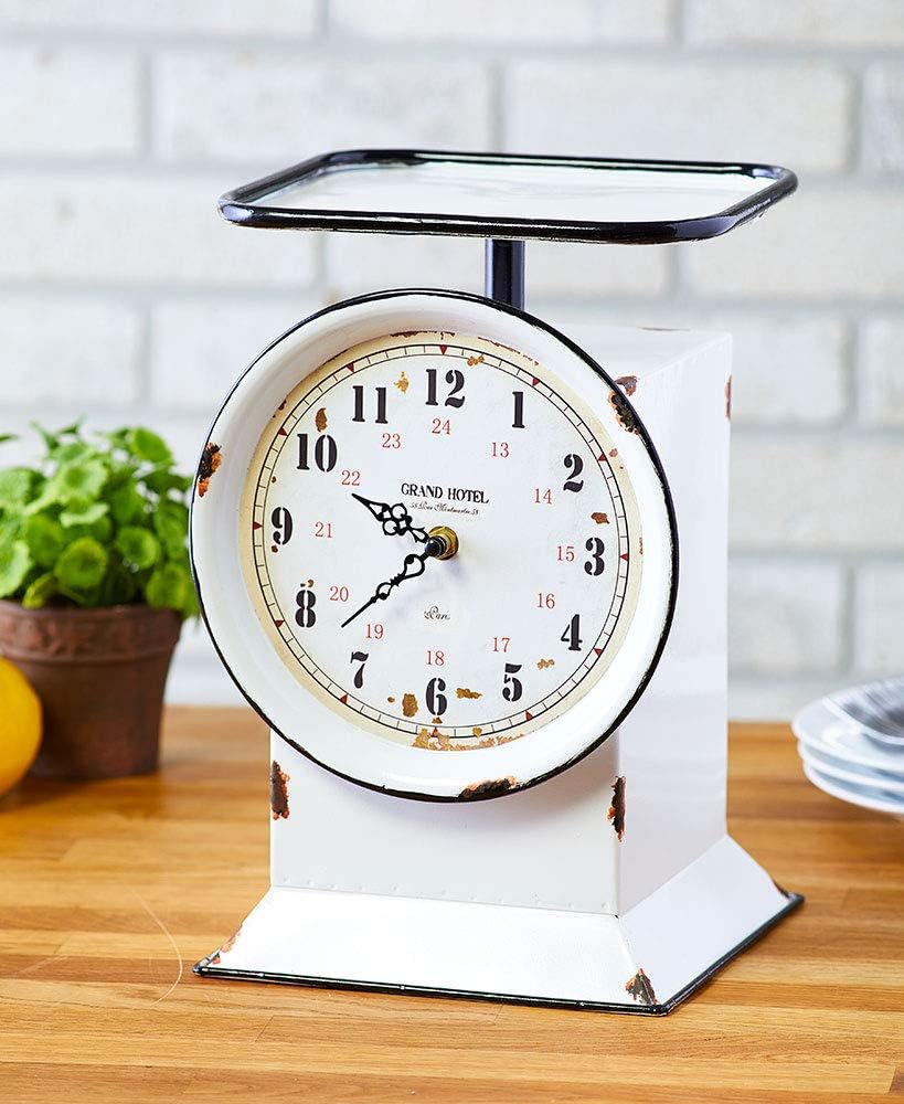 LCI VintageInspired Grocery Scale Clock Home & Kitchen