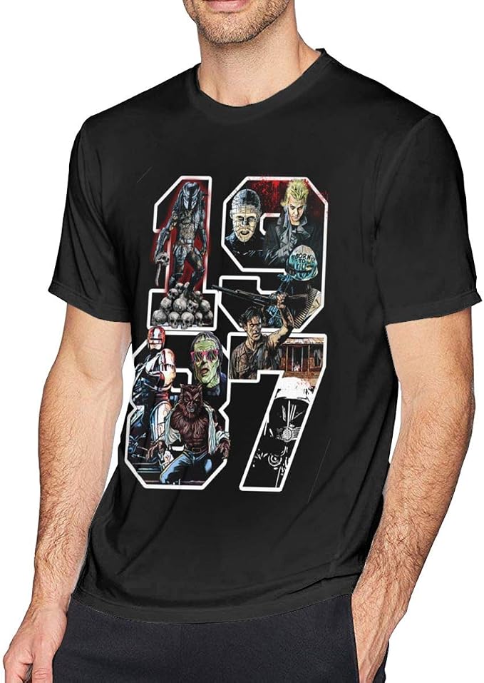 Amazon.com: 1987 (2) Movie Hero Casual Fashion Not Easy to Shrink Mens
