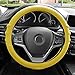 FH Group FH3003YELLOW Yellow Steering Wheel Cover (Silicone W. Grip & Pattern Massaging grip Yellow Color-Fit Most Car Truck Suv or Van)