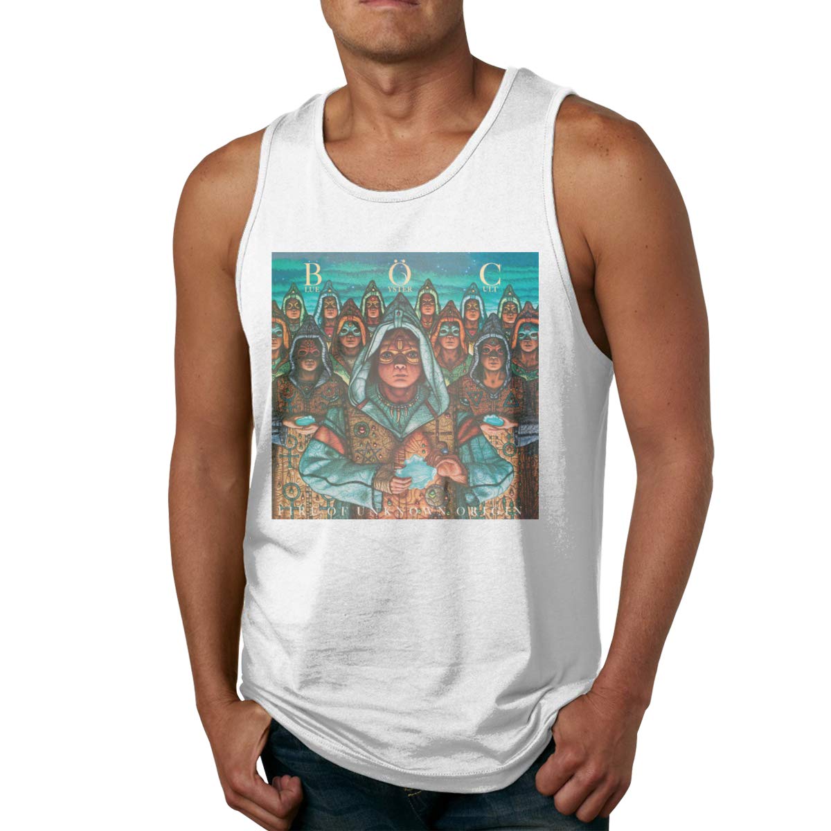  S Blue Oyster Cult Fire Of Unknown Origin Summer Running Sleeveless Tank Top T Shirt