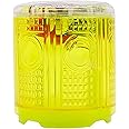 Solar Strobe Warning Light, with Strong Magnetic Base High Bright LED Flashing 360° Wireless Control Automatically Turn On Waterproof IP65 for Construction, Traffic, Factory, Safety Sign (Yellow)