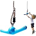 OMNISAFE Ninja-Twister Swing Spins Set, 360° Handle Twist-Kid Ninja Hang Toys, Adjustable Slackline Attachments, Playground Doorway Outdoor Backyard Toddler Swing, Exercise Coordination & Strength