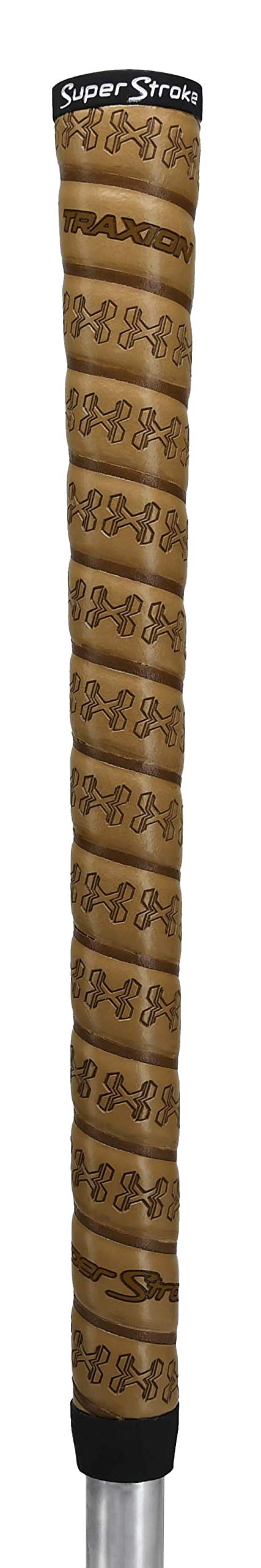 Photo 1 of SuperStroke Traxion Wrap Golf Club Grip, Oversize, Advanced Surface Texture That Improves Feedback and Tackiness, Providing Durability and Comfortability, Tan