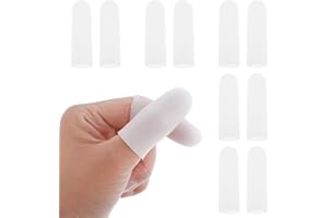 WY LIGHTING LEVEL Gel Finger Cots, 10 PCS Gel Finger Protectors Finger Caps Silicone Fingertips Protection Finger Protector Support, Finger Sleeves Thumb Protection for Hand Eczema, Finger Cracking, Finger Arthritis