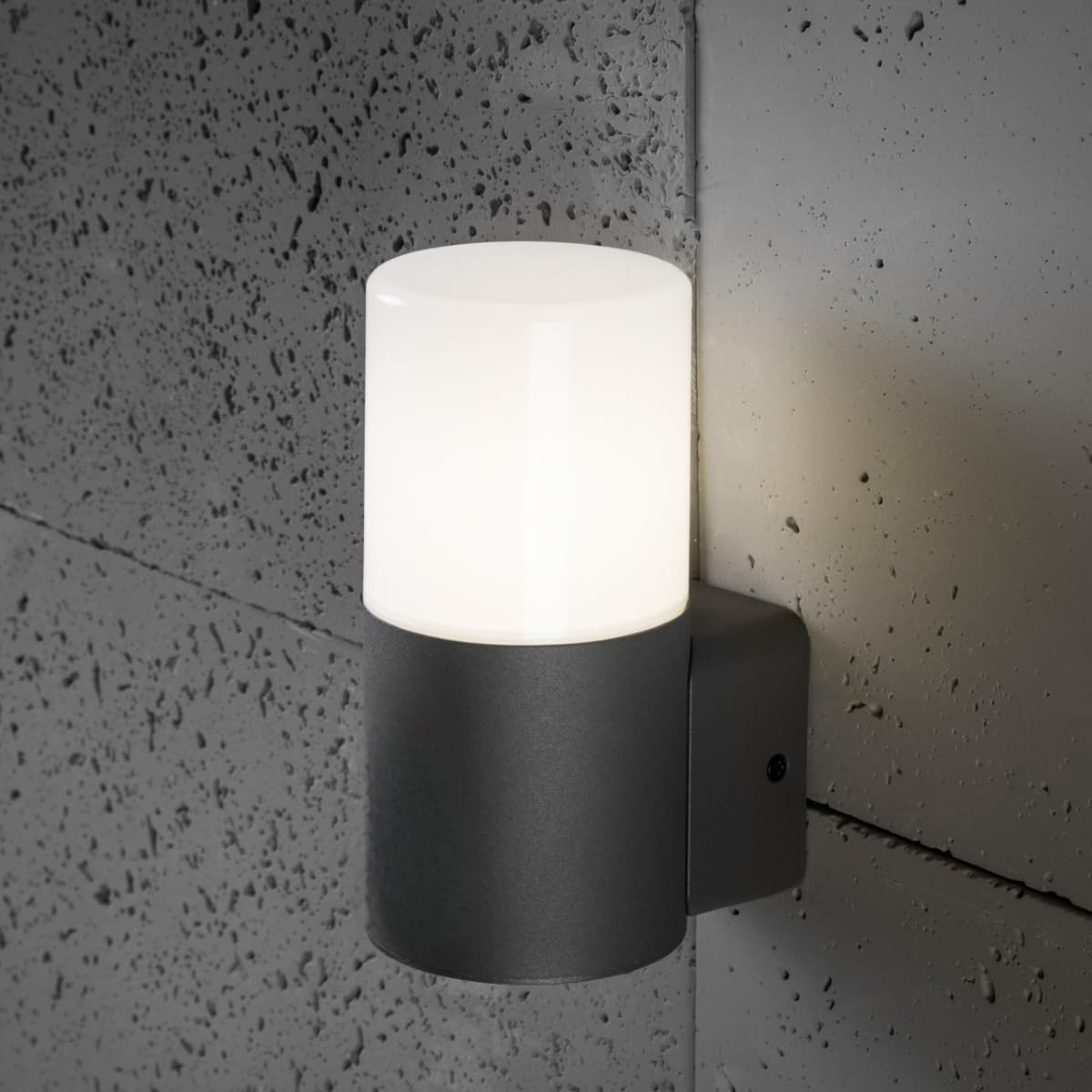 CGC Lighting Dark Grey Up Down Outdoor Wall Light Garden Lamp Modern Cylinder Anthracite Tube Contemporary Patio Terrace Indoor Path Drive Door Gate Driveway