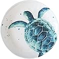Sigrid Olsen Melamine Turtle Design Platter, 11 inches by 11 inches White 11x11
