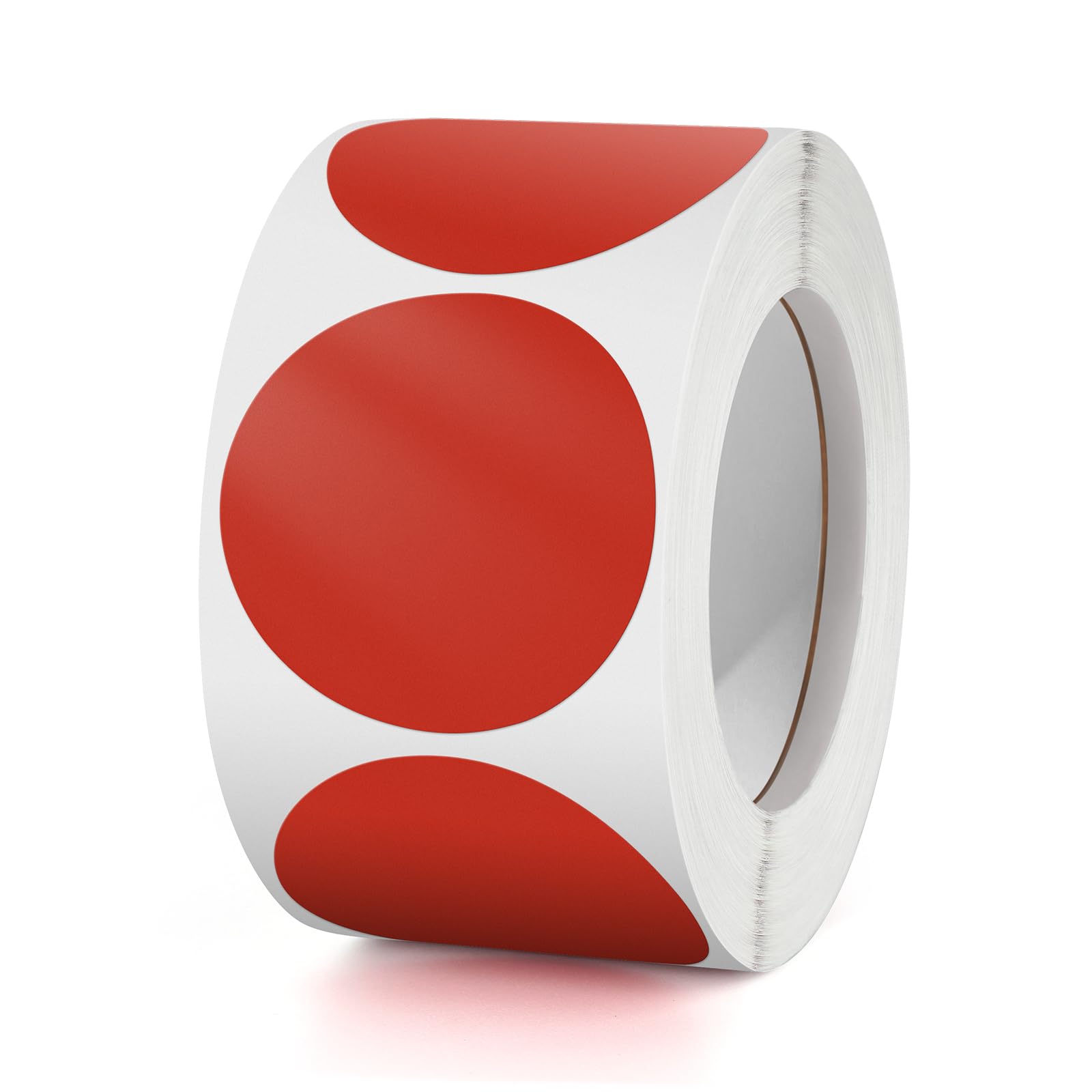Round Stickers Red 38 mm Circle Labels Colour Coding Dot Vinyl Floor Sticker Waterproof Removable Roll of 500