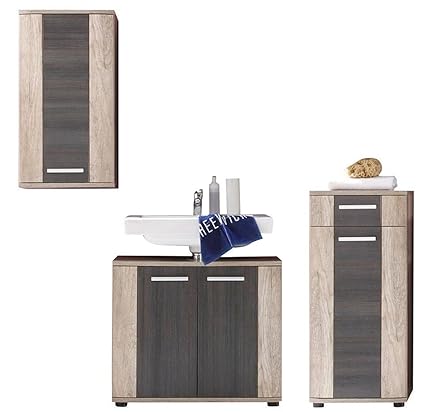 Badmöbel Set StarBad Eiche Monument Touchwood Badezimmer Hängeschrank