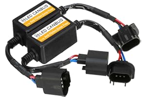 MLAHUIER 2PCS Car LED Headlight Canbus Decoder, H13/9008 Blinker Resistor, Warning Error Fault Decoder to Fix Bulb Switch Problem, Universal LED Light System Anti-Flicker Harness Adapter