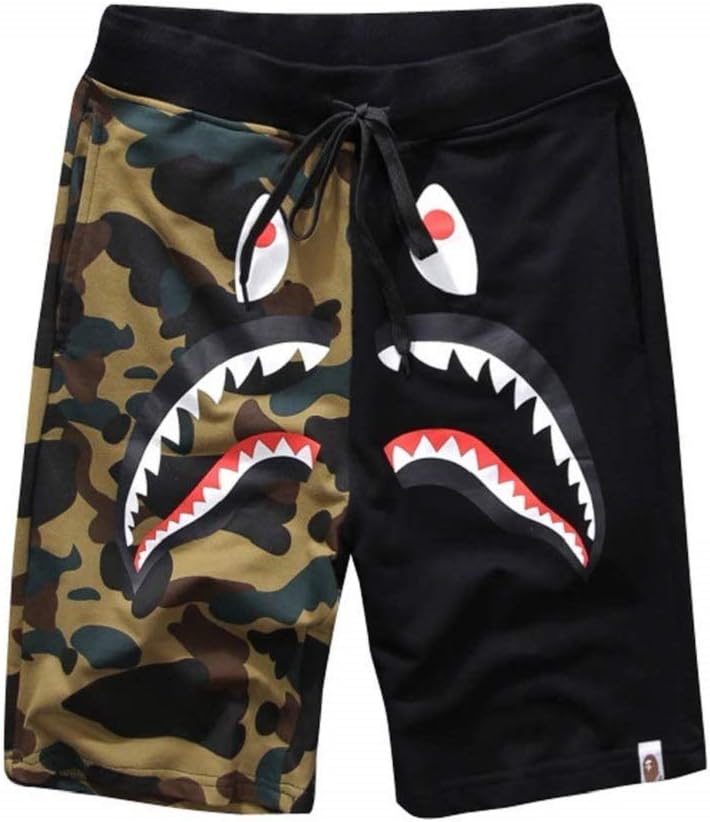 UOREHM Bape Ape Camo Shark Teenage Adult Sports Shorts Men Women Fashion Joggers Pants