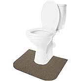RESILIA Universal Rounded Commode Potty Training Mats - Super-Absorbent Toilet Training Rug for Kids, Universal Bathroom Protector Pads, 1 Pack, Tan, Made in The USA