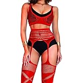 EHSUYAB Rave Outfits For Women, Fishnet Bodysuit Glow Party Club, Dancer Stockings Fishnets Lingerie Sheer Jumpsuit Festival