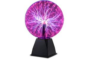 Tradeopia 8 Inch Purple Plasma Ball, Touch and Sound Sensitive, Novelty Lamp, Electric Plasma Ball, Magic Plasma Lamp, Lightning Plasma Ball, Plasma Ball for Decoration, Plasma Globe, Christmas Gift