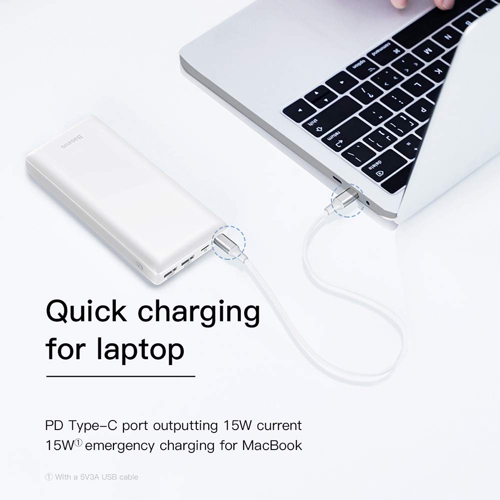 USB C Power Bank, Baseus 30000mAh Fast Charging External Battery Pack, 3 Output Port Portable Charger for iPhone 11 Pro Max, iPad, Mac, Samsung, Nintendo Switch, USB-C Laptops, Android and More