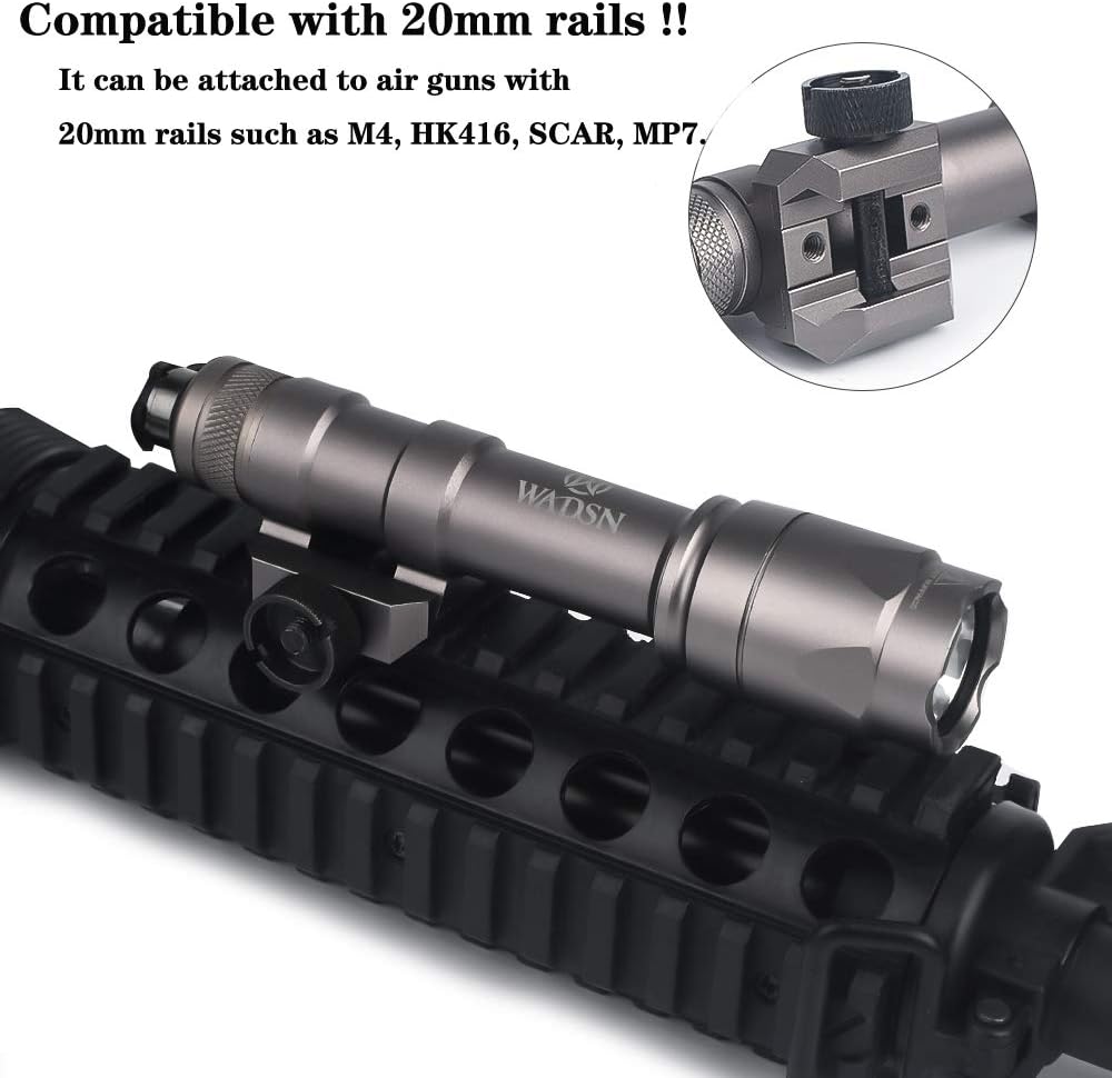 SBGJMY M600C Tactical Torch Flashlight 600 Lumen with Pressure Pad and Tail Button Switch Torch for 20mm Picatinny Rail System (Tan) - Image 5
