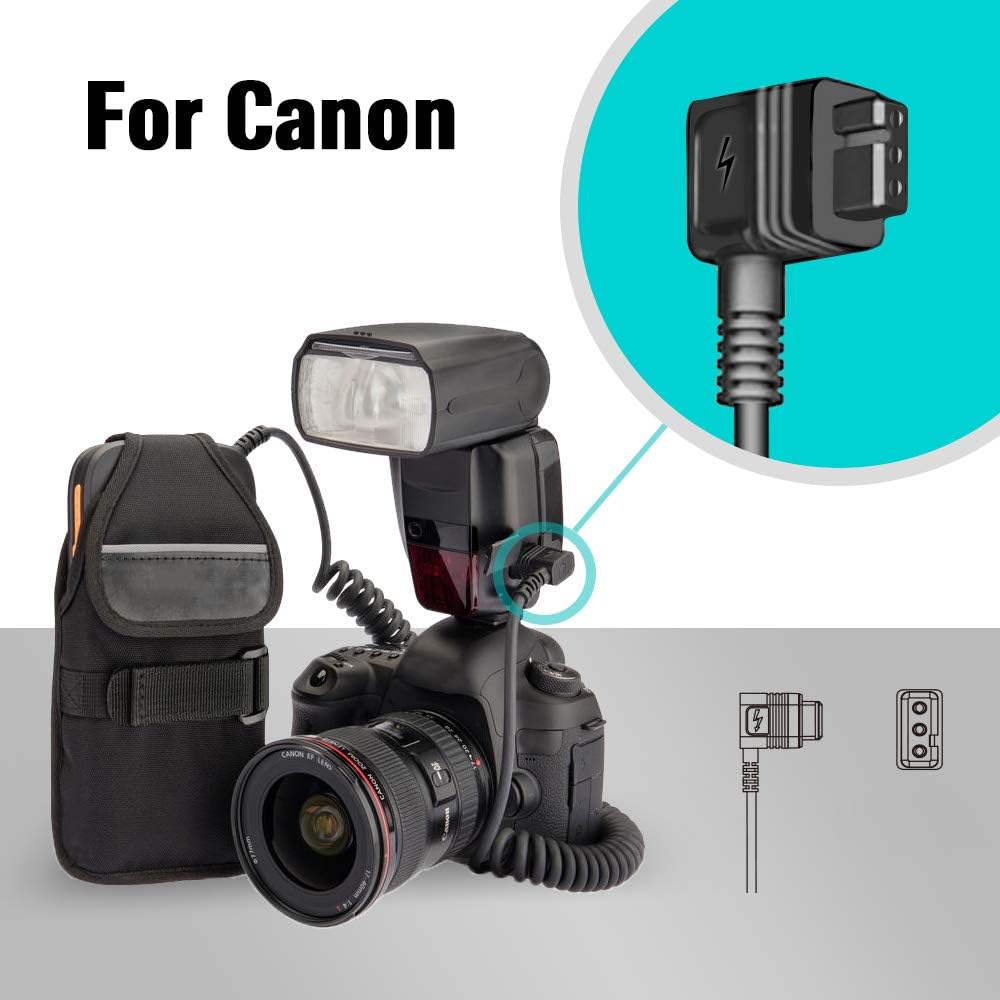 AODELAN External Flash Battery Pack Battery Power Bank for Canon 600EX II-RT, 600EX-RT, 580EX 580EX II, 550EX - Image 3