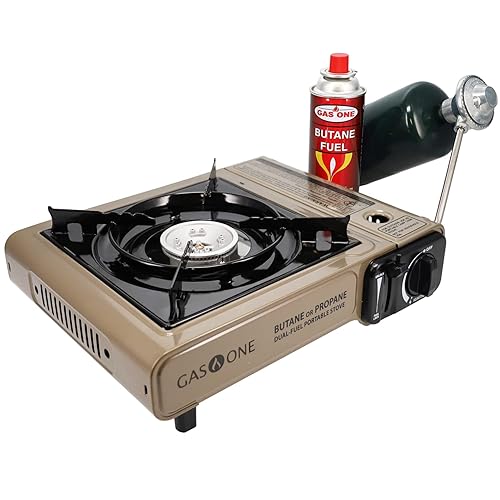 Gas One GS-3400P Propane or Butane Stove Dual Fuel Stove Portable Camping Stove - Patented - with Carrying Case Great for Emergency Preparedness Kit