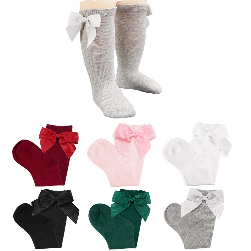 baby girl long socks with bows