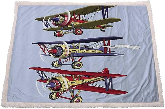 Amazon.com: Blue Weighted Blanket, Airplane Decor Collection Plush