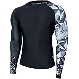 ADOREISM Men's Long Sleeve Rash Guard Compression Quick-Dry Lightweight UPF 50+ Swimsuit Swim Shirt Athletic Gym MMA BJJ Rash