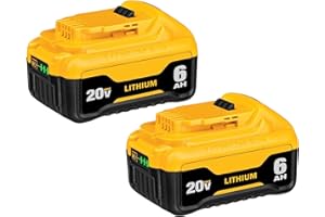 Xmenany DCB206 6.0Ah Replacement for DeWalt 20V Max Battery Lithium ion DCB201 DCB203 DCB200 DCB181 DCB180 DCD/DCF/DCG/DCS Series,2PACK