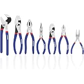 WORKPRO 7-Piece Pliers Set, Pliers Tool Set with Comfort Grip, Blue | Groove Joint Plier, Long Nose Pliers, Slip Joint Pliers, Linesman Plier, Diagonal Pliers for DIY &amp; Home Use