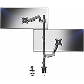 VIVO Dual Monitor Arm Extra Tall Mount for Screens up to 32 inches, Mechanical Height Adjustment, Full Articulating Heavy Dut
