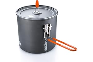 GSI Outdoors Halulite Boiler Ultralight Hard-Anodized Pot with Folding Handle, Fast-Heating Camping Cookware for Backpacking,