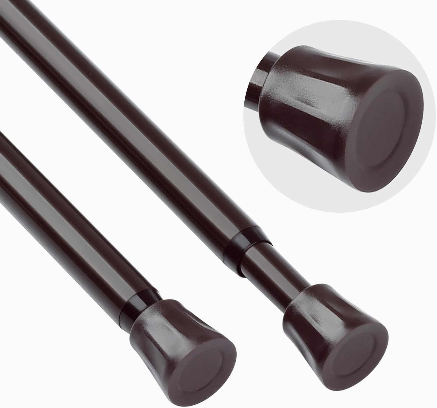 Window Treatment Hardware - TYRON 2Pcs Spring Tension Curtain Rods for Windows 28 to 48 Inch, Bronze Adjustable Extendable Small Tension Rod No Drill, Room Divider Doorway Curtain Tension Rod