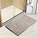 Vdomus Soft Plush Microfiber Bathroom Rug Extra Absorbent Bath Mat - Non-Slip Shaggy Floor Mat - Machine-Washable Bath Runner - Ideal for Shower and Bath (Beige, 32'' x 20'')