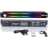 Decibelvibe TNZ SGVUM6 - Audio Graphic VU Meter with Rear RCA/3.5 Auxiliary Input and Output, Wireless Input Through a Built-in Microphone, with 19 Colors for Home, Professionals (Silver)