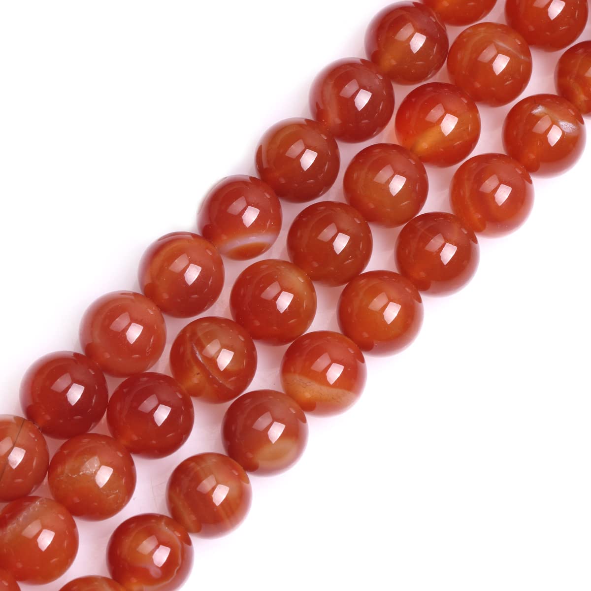 GEM-Inside Natural 14mm Red Carnelian Round Gemstone Semi Precious Loose Beads for Jewellery Making 15''