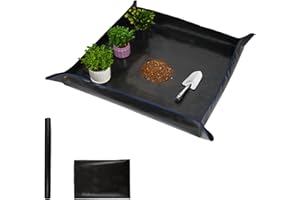 WONDMALL 26.8" x 26.8" Plant Repotting Waterproof Transplanting Potting Mat - Portable Indoor Succulent Gardening Watering Square Foldable Garden Mat