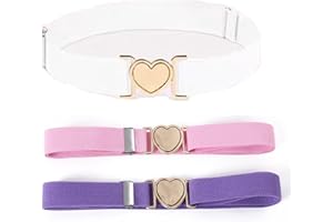 Elastic Belts for Kids, Adjustable Girls' Belts, Boys Girls Stretch Belt, 3 Pack