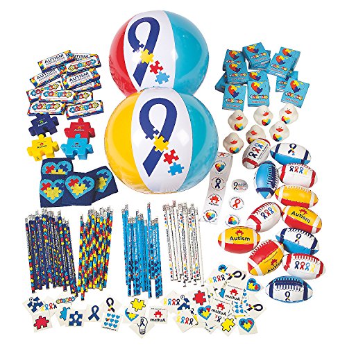 Fun Express - Autism Awareness Assortment (250pc) - Toys - Assortments - 250Pc Assortments - 250 Pieces