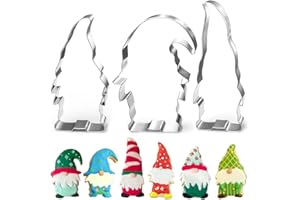 Christmas Cookie Cutter,3 PCS Christmas Cookie Cutter,Gingerbread Man,Snowflake,Christmas Tree Shape with Soft PVC Edge Xmas 