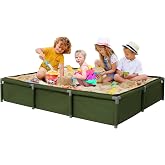 Outdoor Kids Sandbox Foldable Oxford Cloth Sand Box Gifts for Children | Outdoor Play Kids Sandbox for Beach Backyard Lawn Garden Easy Assembly